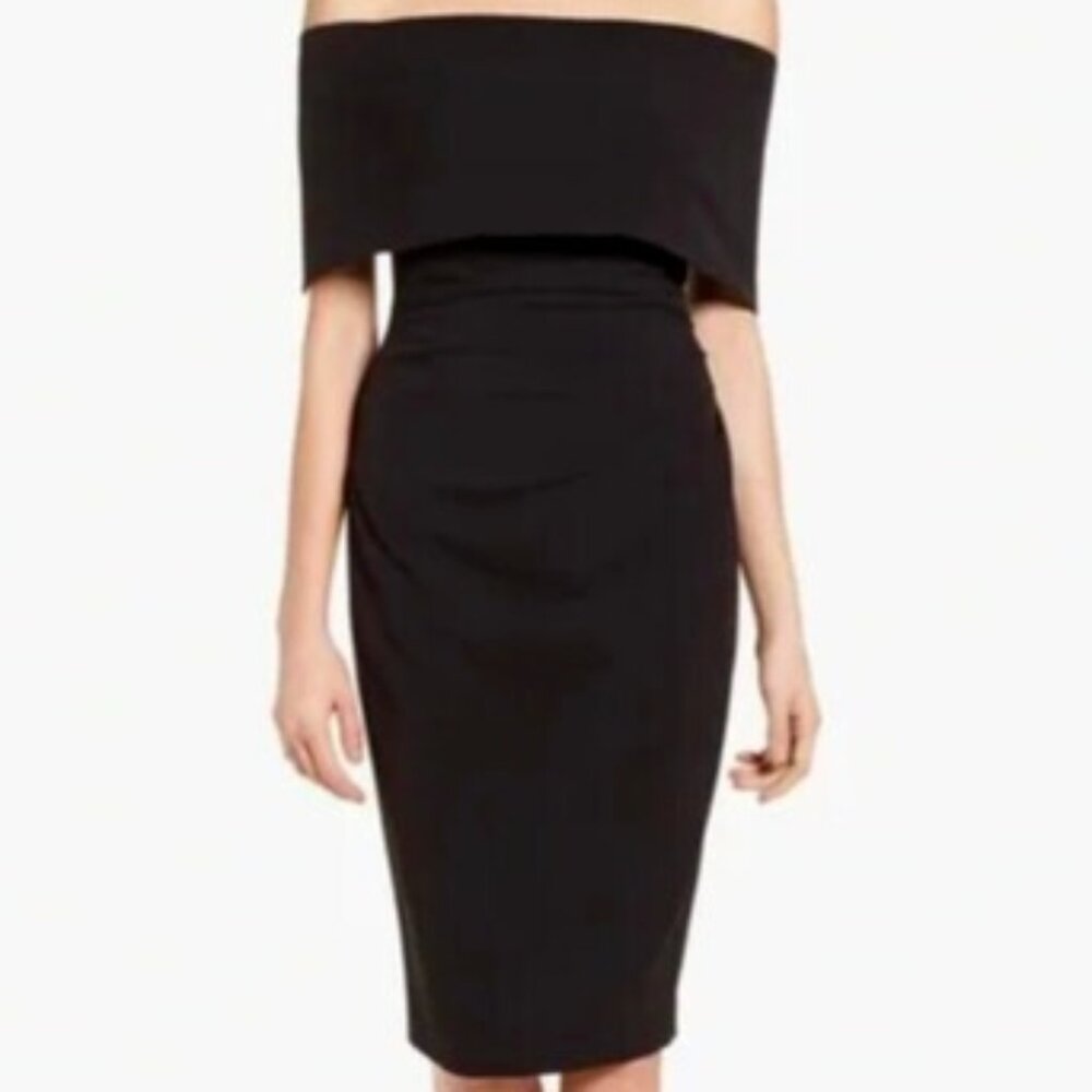 Vince Camuto Off The Shoulder Black Cocktail Dress Size 6